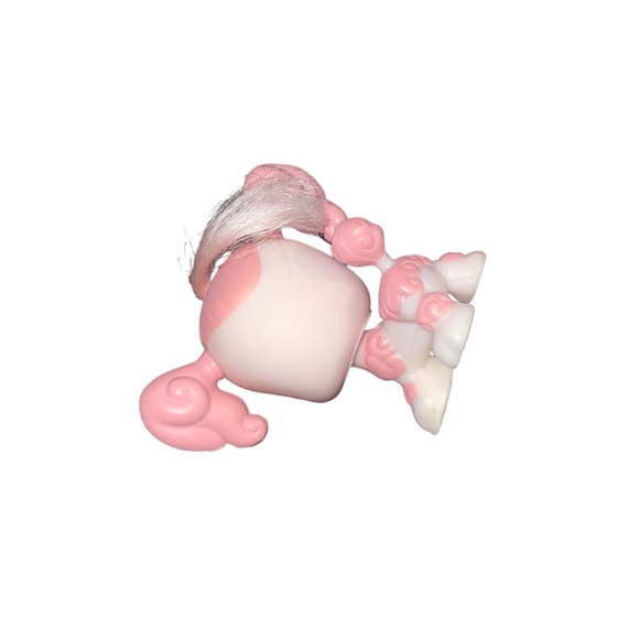 littlest pet shop # 225 pink poodle puppy dog with purple eyes & real hair - Picture 4 of 8